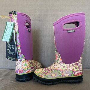 Bogs Purple and Floral Patterned Boots